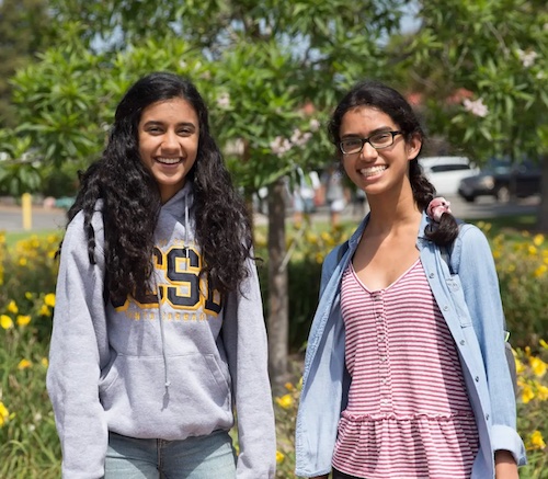 two high school students on UCSB campus