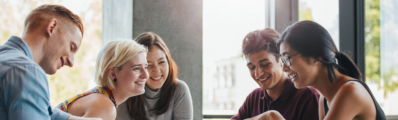 group of students planning a project